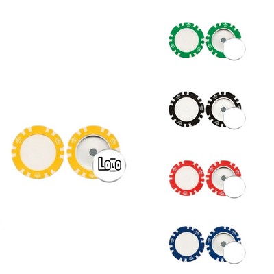 Golf Poker Chip Coin w/ Removable Ball Marker