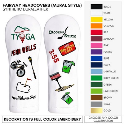 Leather Driver Golf Club Headcover Your Logo Embroidered