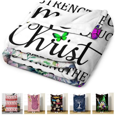 Fleece Blanket Throw Modern Print