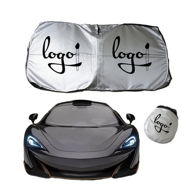 190T Satin Silver Car Windshield Sun Shade