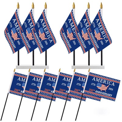 250 Anniversary Stick Flag(4" x 6" )