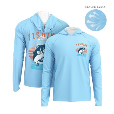 Men's 180 GSM UPF 50+ Sun Protection Fishing Hoodie T-Shirt