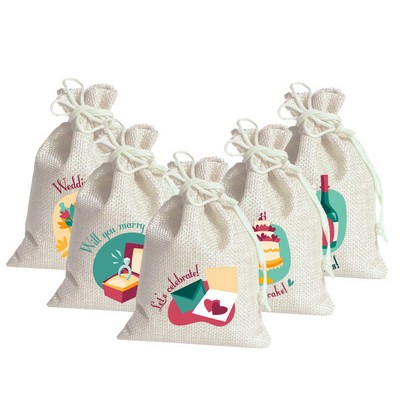 Burlap Drawstring Bag(5.9 x3.9 inch)